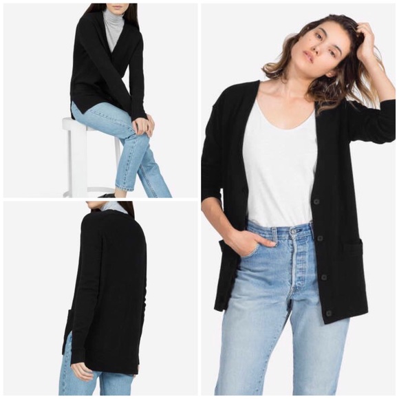 everlane black cardigan
